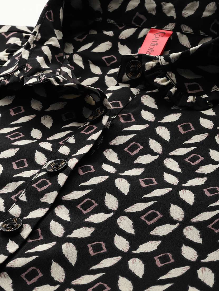 black crepe top and trouser set coord - 21547527 -  Standard Image - 4