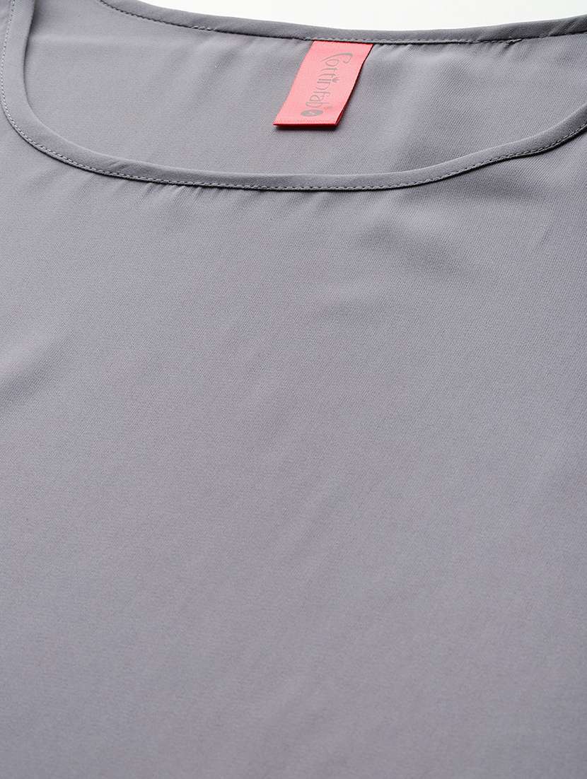 women grey solid jacket and trouser co-ord set - 21547531 -  Standard Image - 4