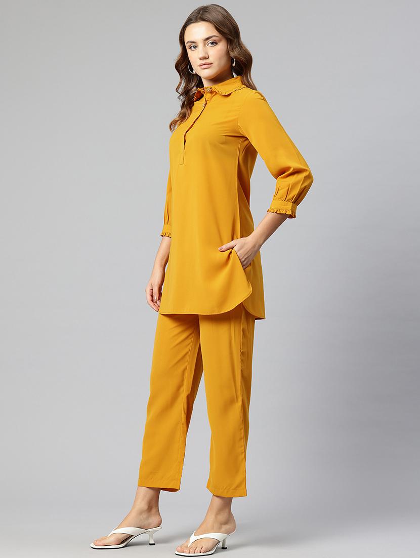 women solid top and trouser co-ord set - 21547543 -  Standard Image - 1