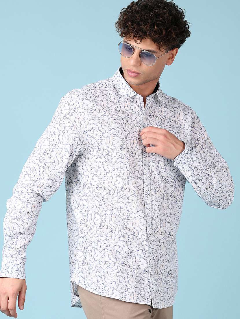 men printed long sleeve casual shirt - 21547592 - Standard Image - 1