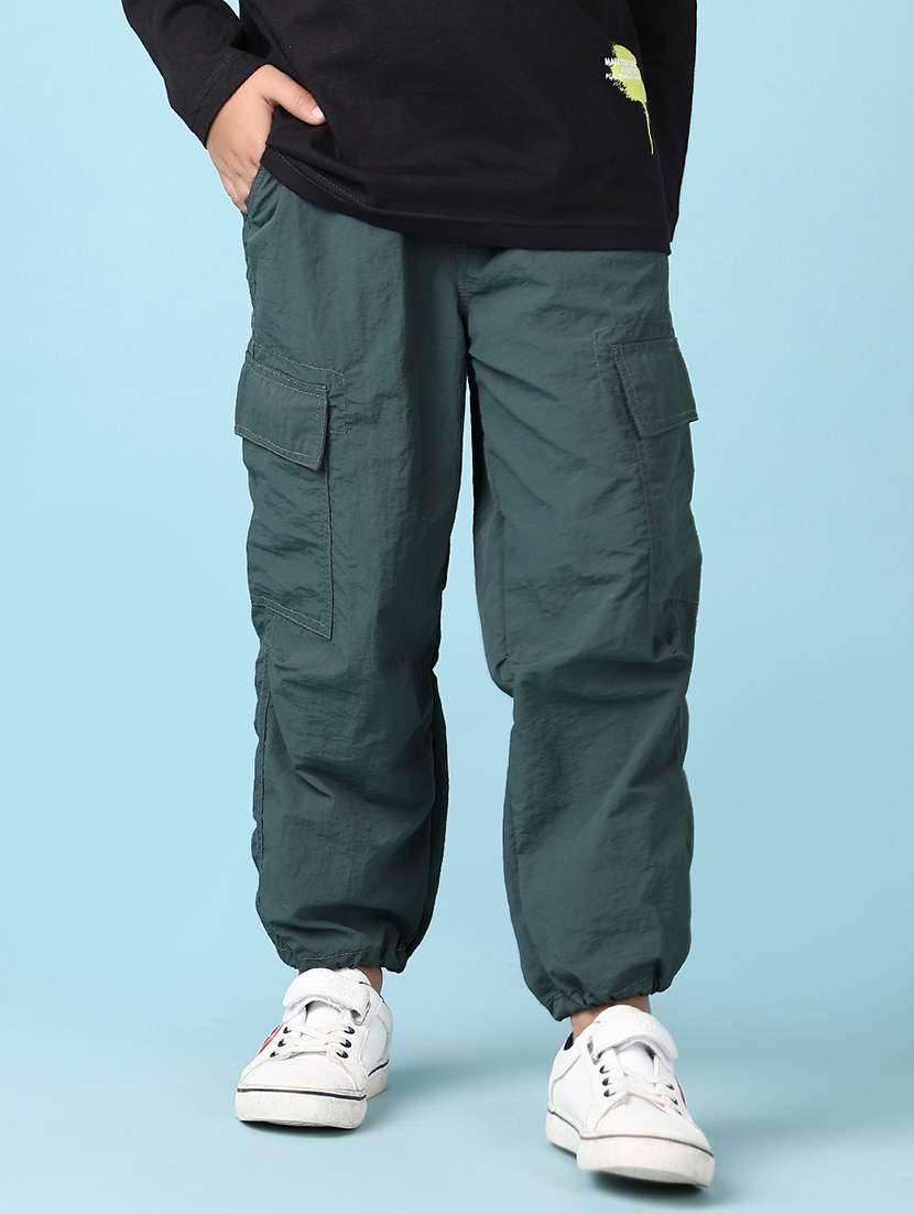 boys olive solid mid rise jogger - 21547650 -  Standard Image - 1