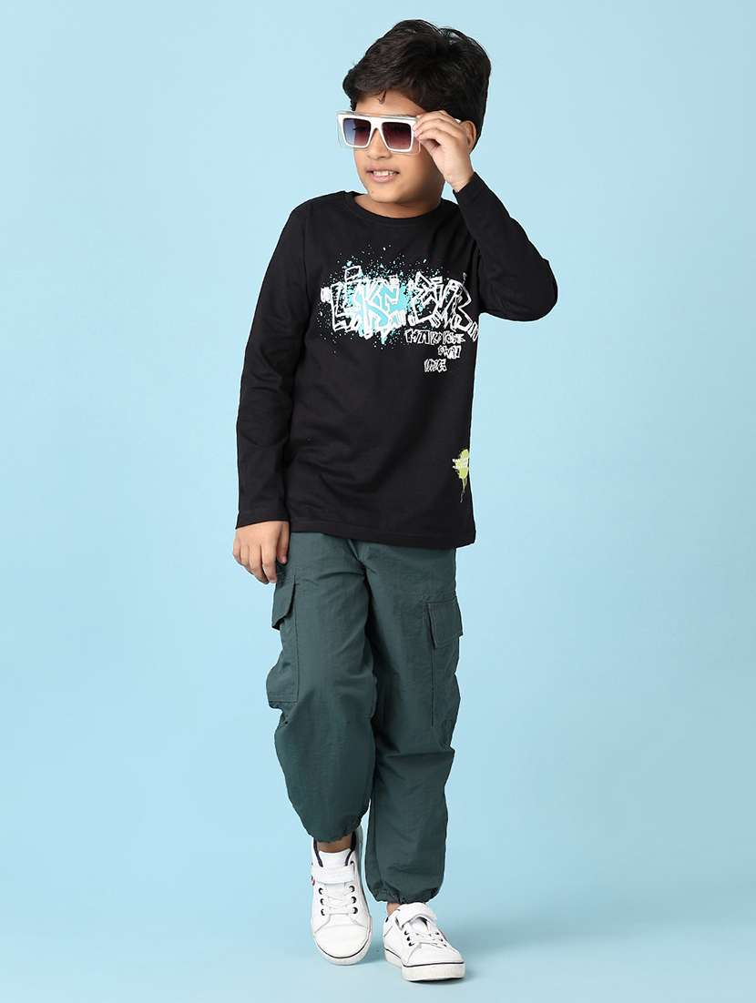 boys olive solid mid rise jogger - 21547650 -  Standard Image - 4