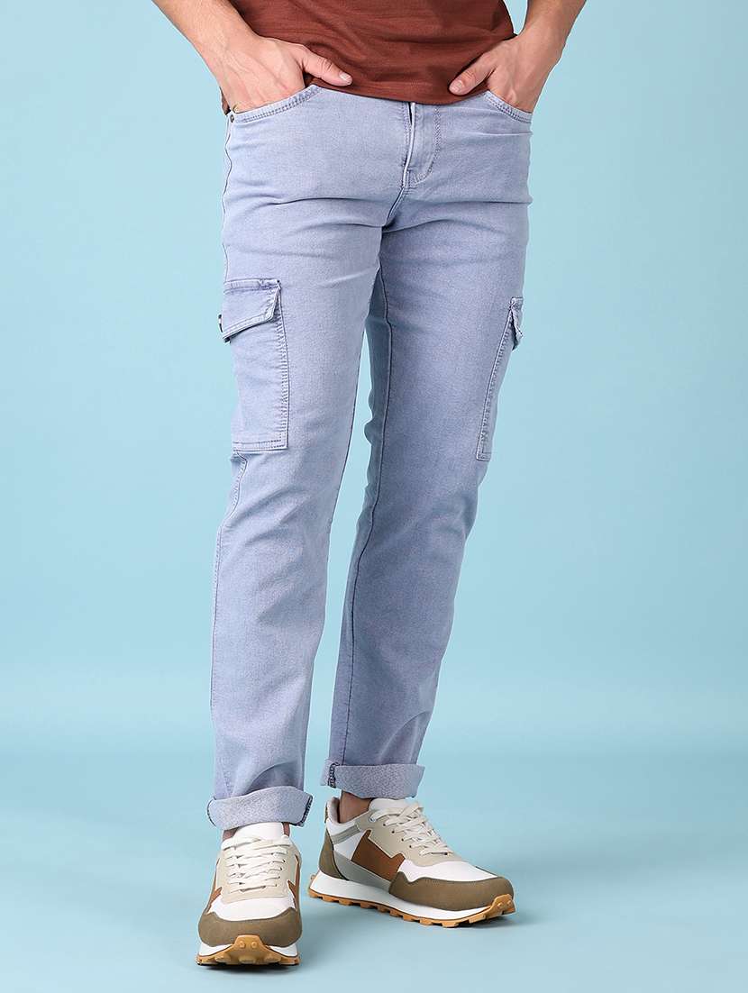 men solid mid rise cargo - 21547654 -  Standard Image - 1