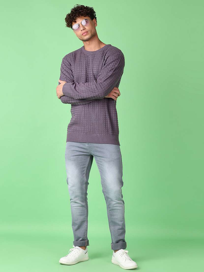 men long sleeves self design pullover - 21547657 -  Standard Image - 4