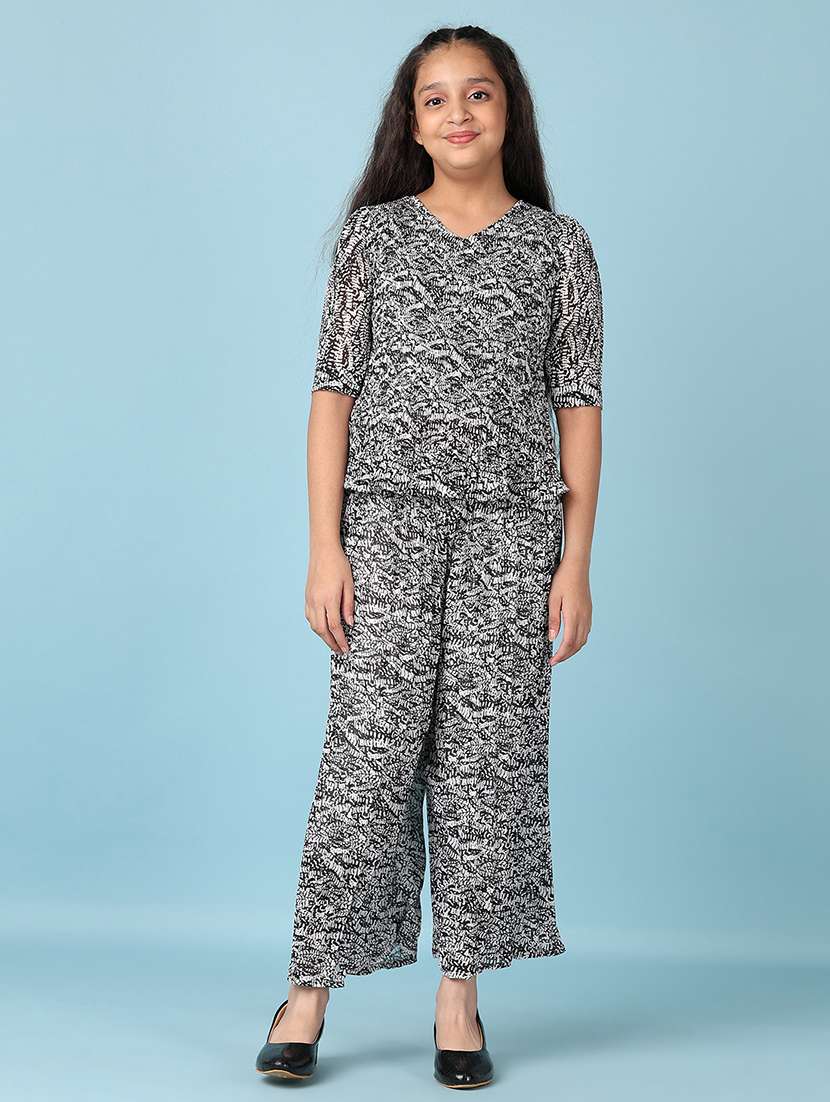 girls printed casual wear full length set - 21547664 -  Standard Image - 1