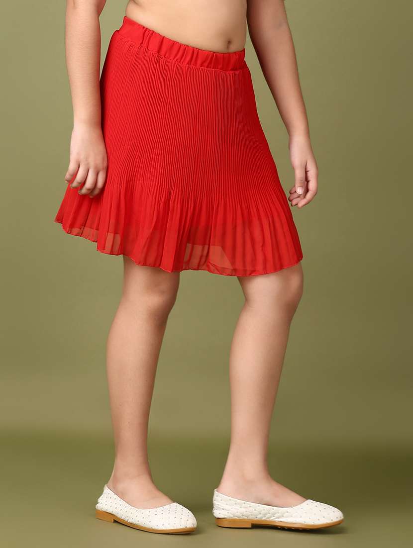 girls red solid flared skirt - 21547665 -  Standard Image - 1