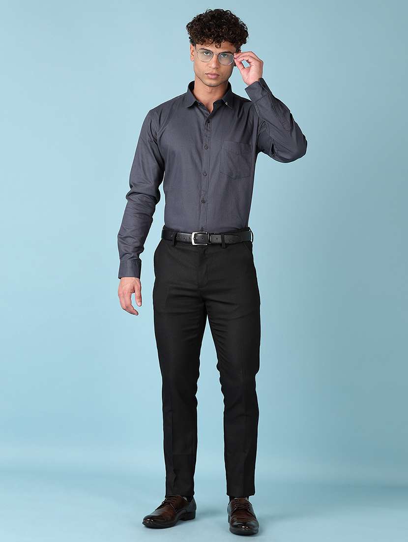 men mid rise solid flat front formal trouser - 21547729 -  Standard Image - 4