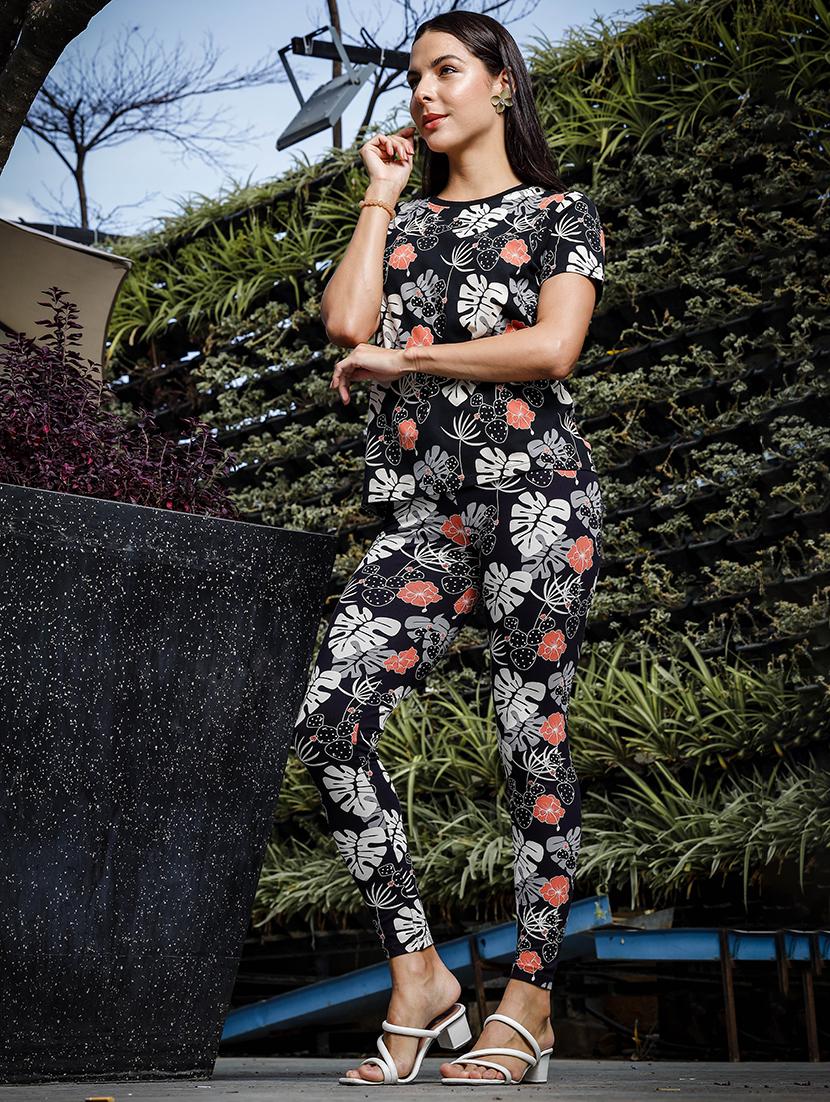 women floral printed ankle length leggings - 21548929 - Standard Image - 1