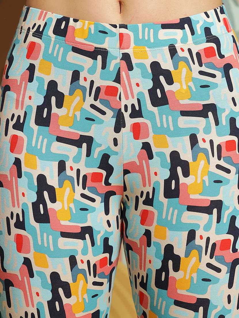 women printed ankle length leggings - 21548934 - Standard Image - 4