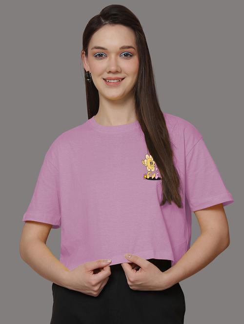 women front & back print round neck t-shirt - 21548943 - Standard Image - 0