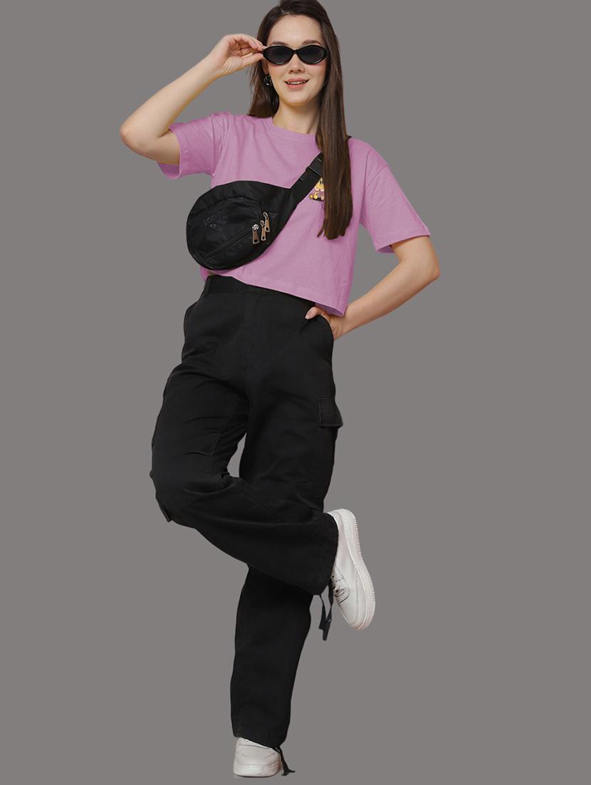 women front & back print round neck t-shirt - 21548943 - Standard Image - 4