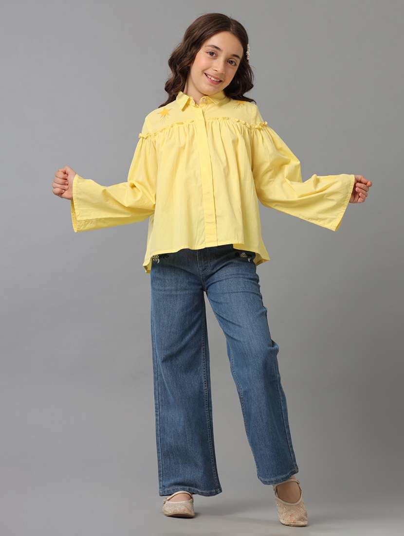 girls round neck solid regular top - 21549531 - Standard Image - 4