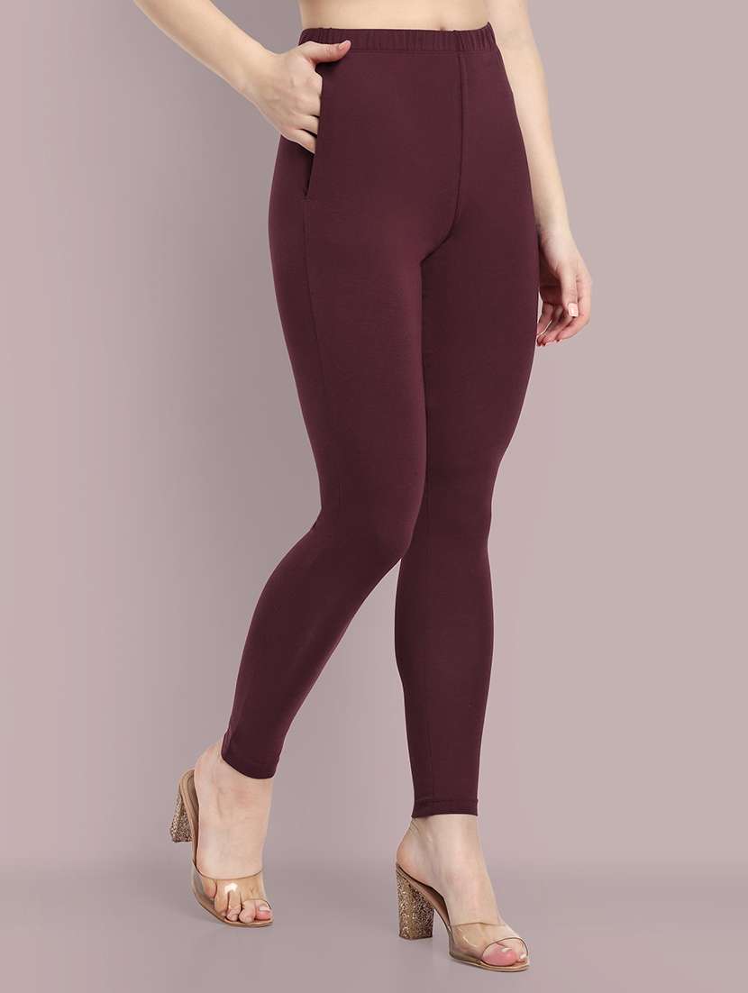 women solid ankle length leggings - 21549575 -  Standard Image - 1