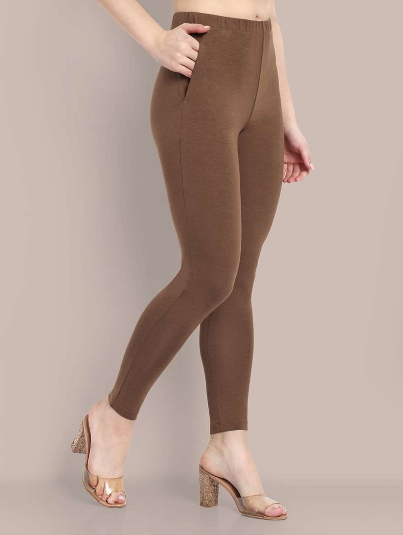 women solid ankle length leggings - 21549576 -  Standard Image - 1