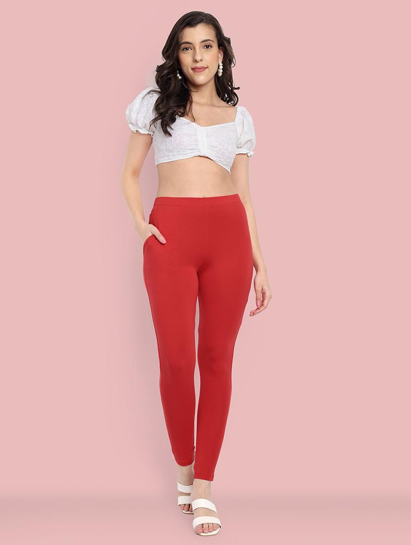 women solid ankle length leggings - 21549578 - Standard Image - 4