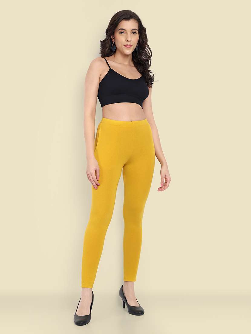 women solid ankle length leggings - 21549584 - Standard Image - 4