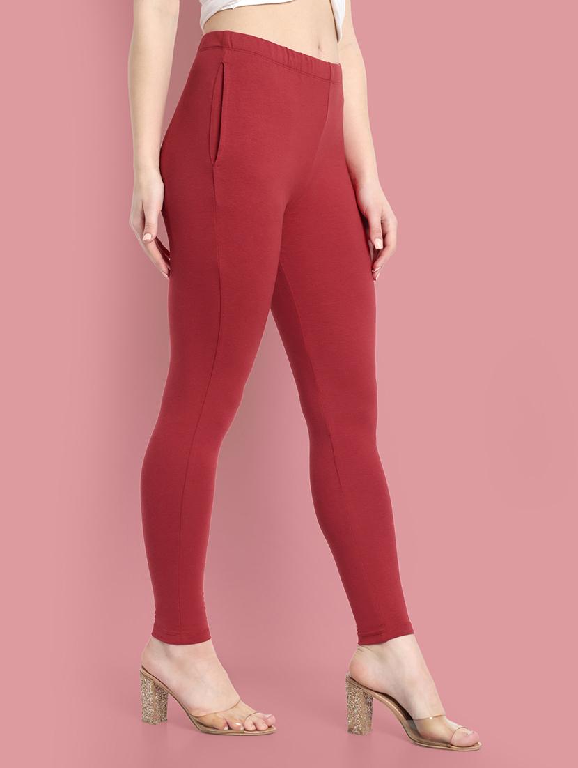 women solid ankle length leggings - 21549585 -  Standard Image - 1