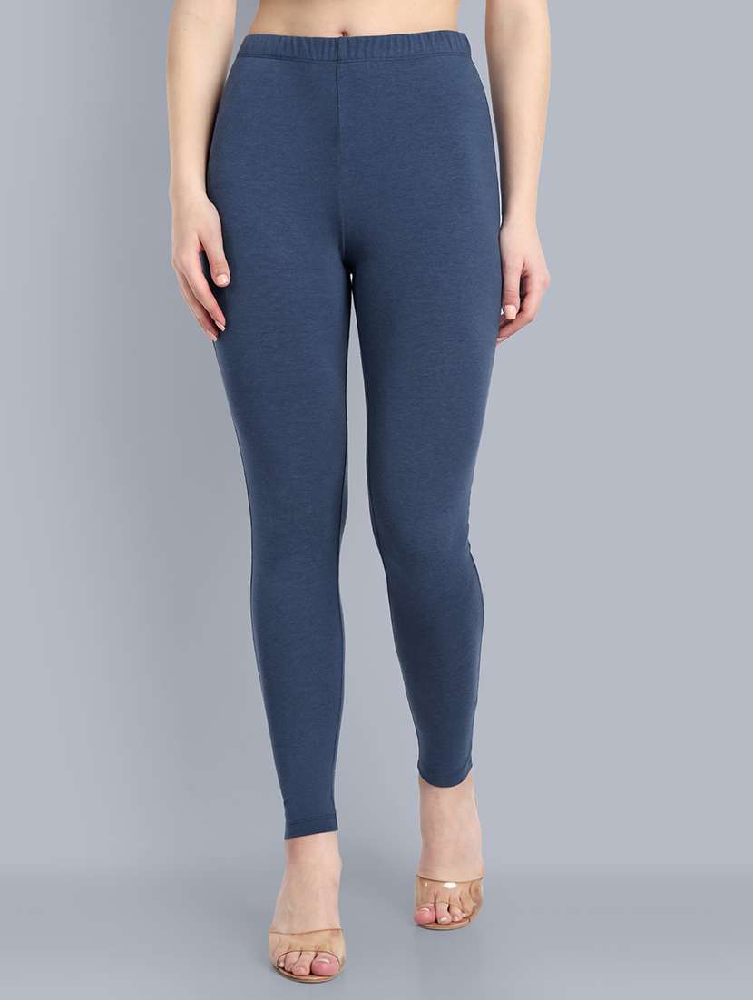 women solid ankle length leggings