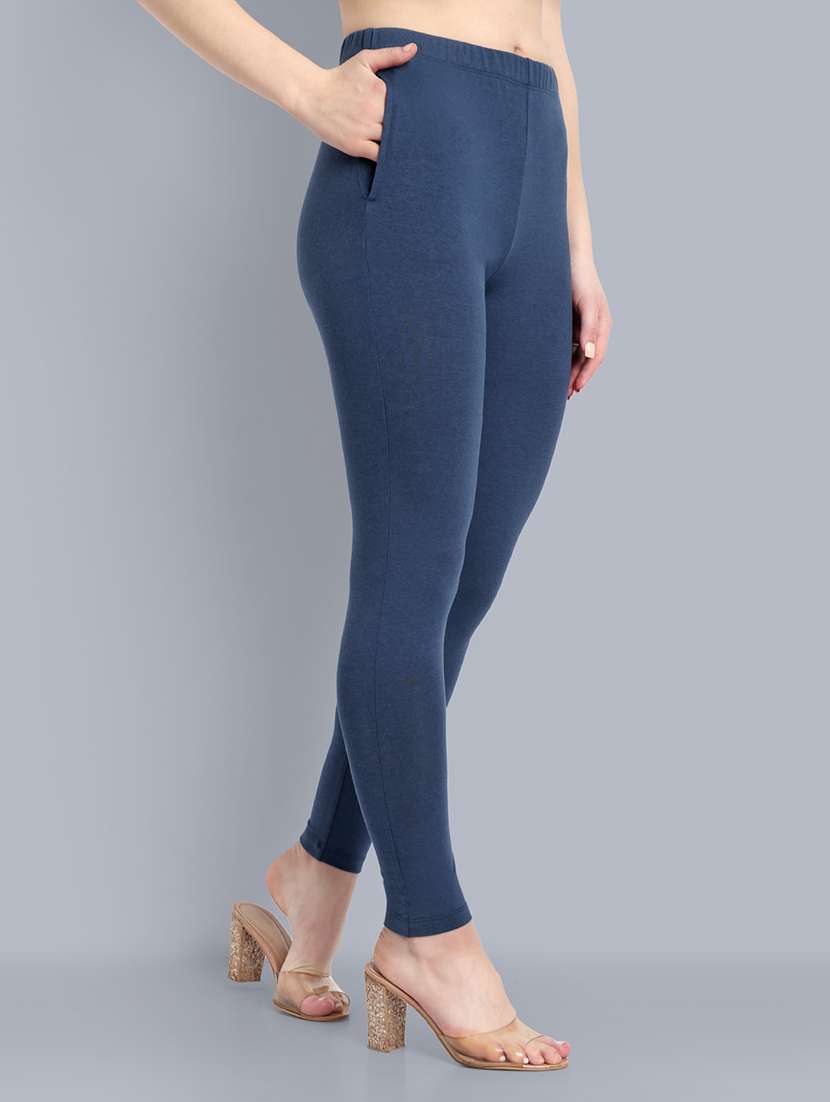 women solid ankle length leggings - 21549586 -  Standard Image - 1