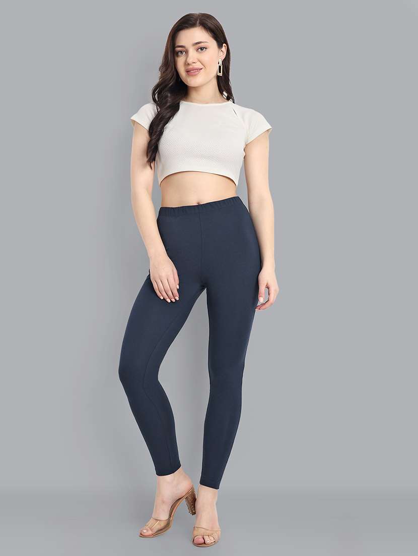 women solid ankle length leggings - 21549587 - Standard Image - 4