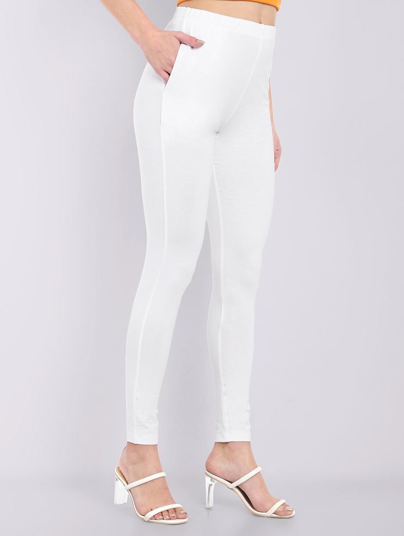 women solid ankle length leggings - 21549592 - Standard Image - 1