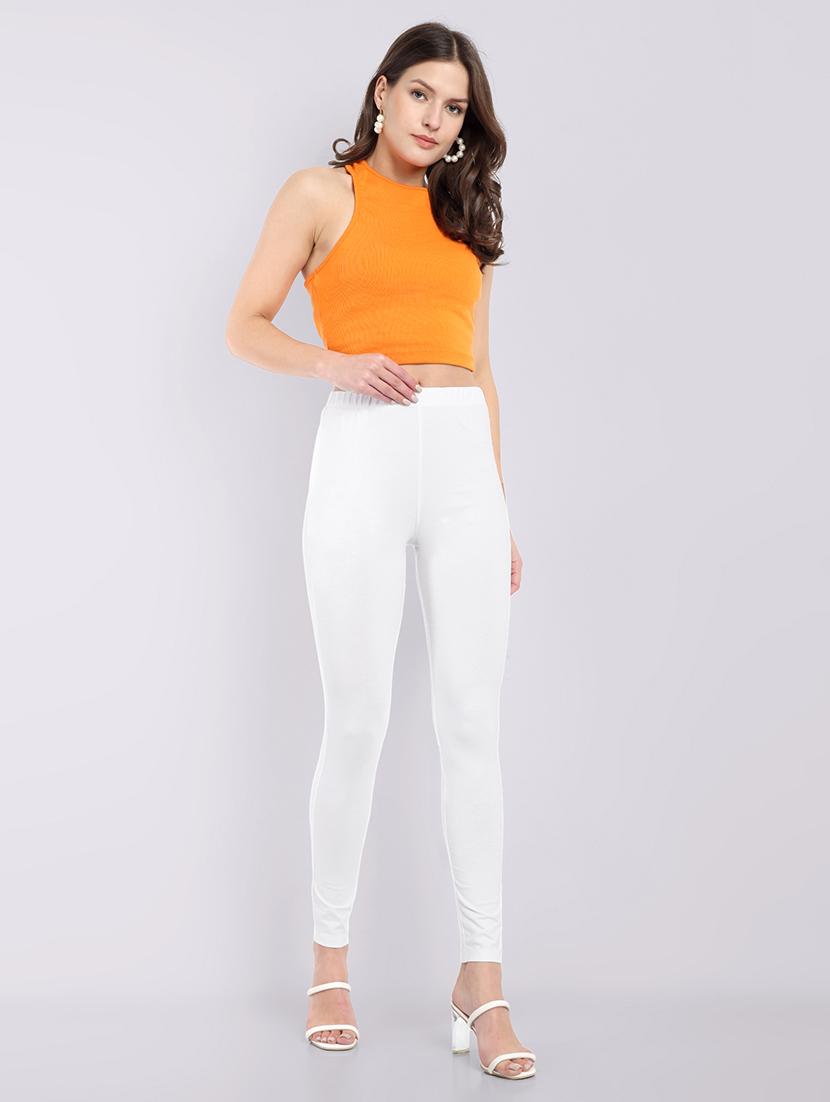 women solid ankle length leggings - 21549592 - Standard Image - 4