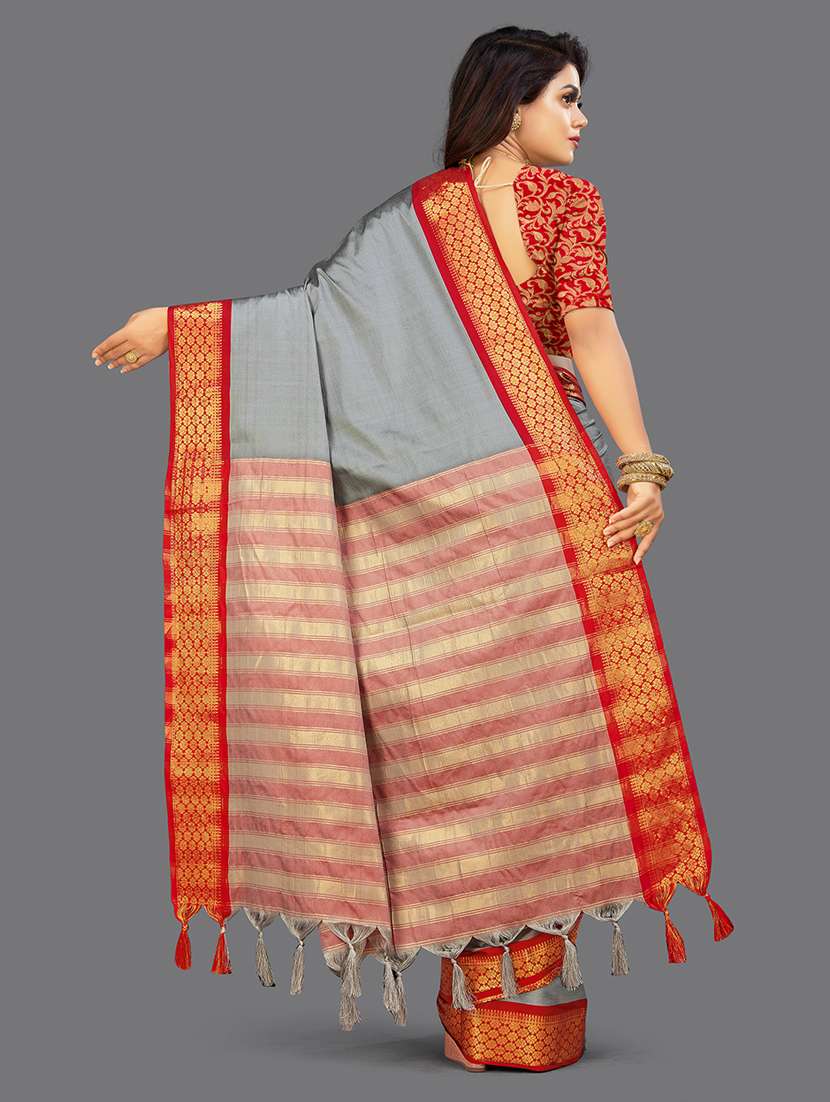 women self-designed bordered saree - 21549739 -  Standard Image - 1