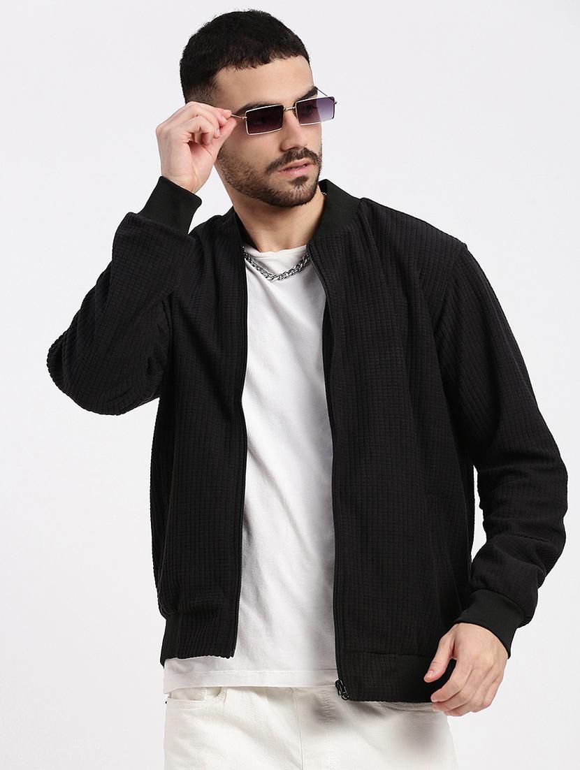 men solid henley collar casual jacket - 21550020 - Standard Image - 1
