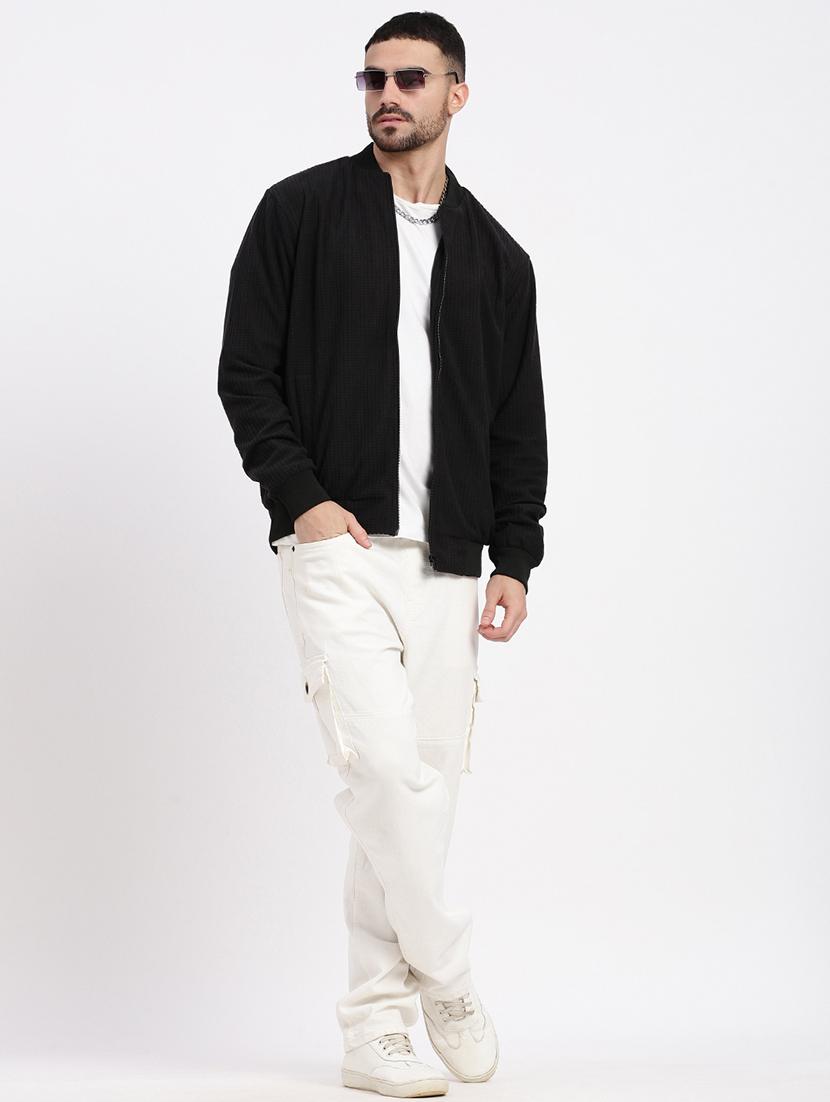 men solid henley collar casual jacket - 21550020 - Standard Image - 4