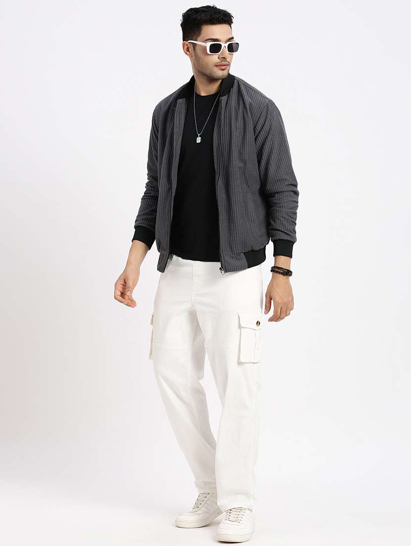 men solid henley collar casual jacket - 21550025 -  Standard Image - 4