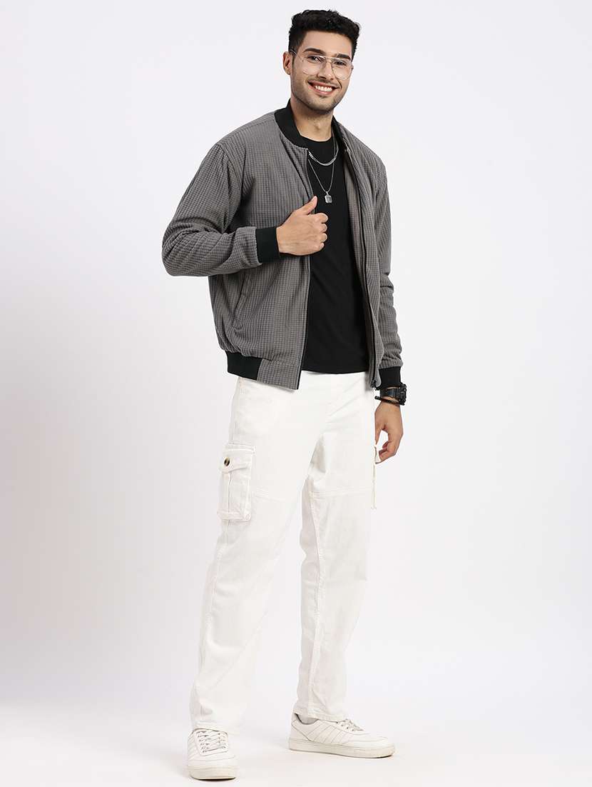 men solid henley collar casual jacket - 21550026 -  Standard Image - 4