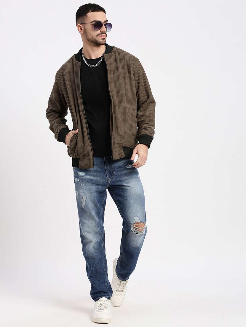men solid henley collar casual jacket - 21550028 -  Standard Image - 4