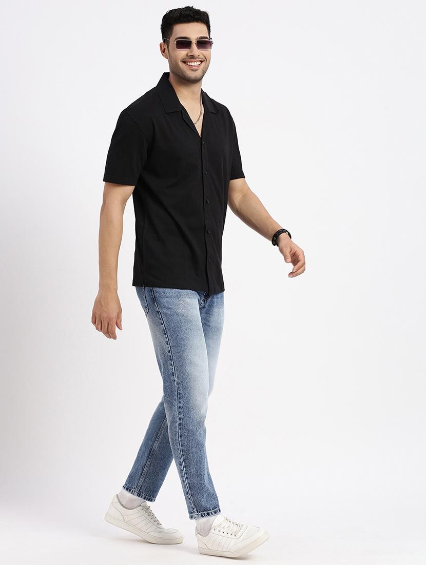 men solid short sleeve casual shirt - 21550038 - Standard Image - 4
