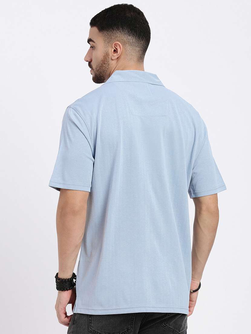 men solid short sleeve casual shirt - 21550046 -  Standard Image - 4
