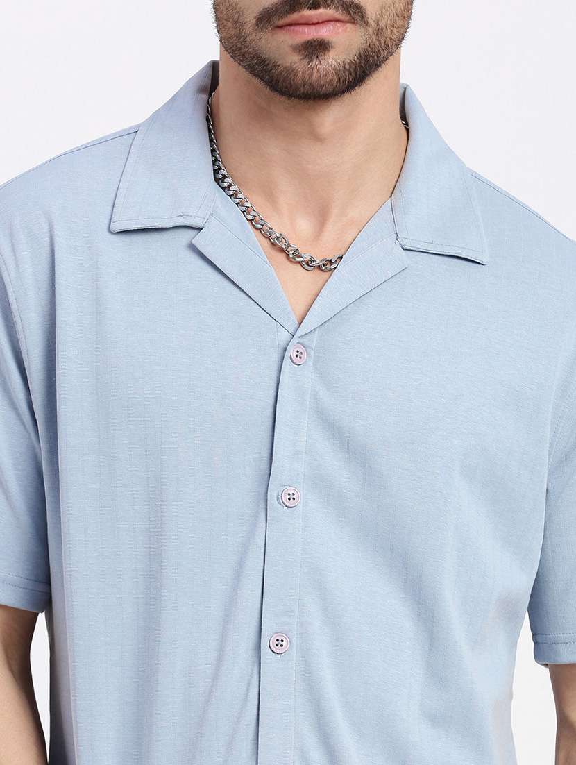 men solid short sleeve casual shirt - 21550046 -  Standard Image - 6