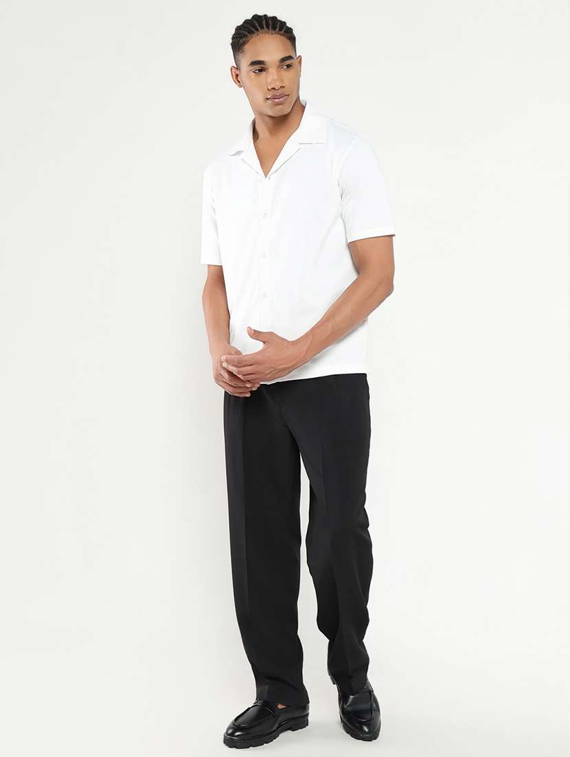 men solid short sleeve casual shirt - 21550050 -  Standard Image - 4