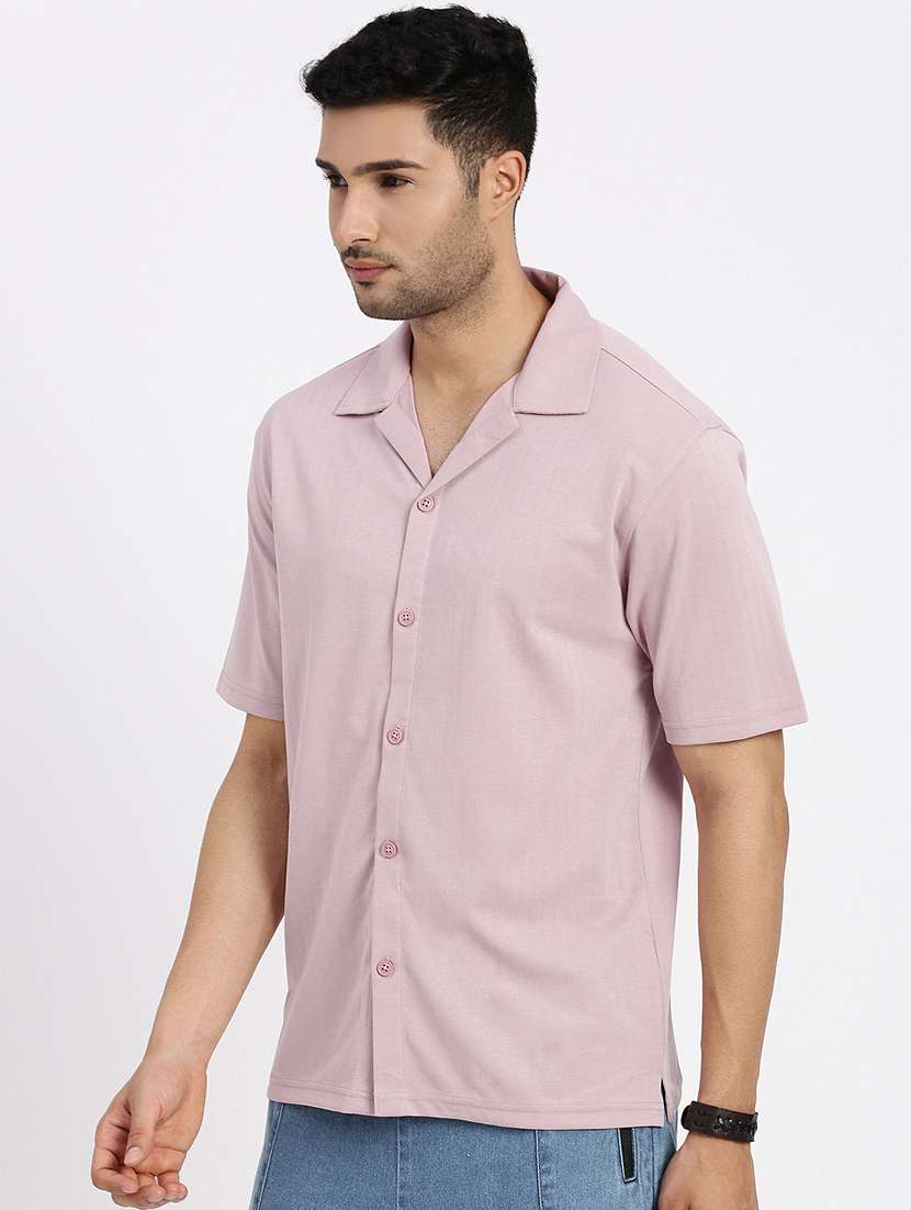 men solid short sleeve casual shirt - 21550051 -  Standard Image - 1