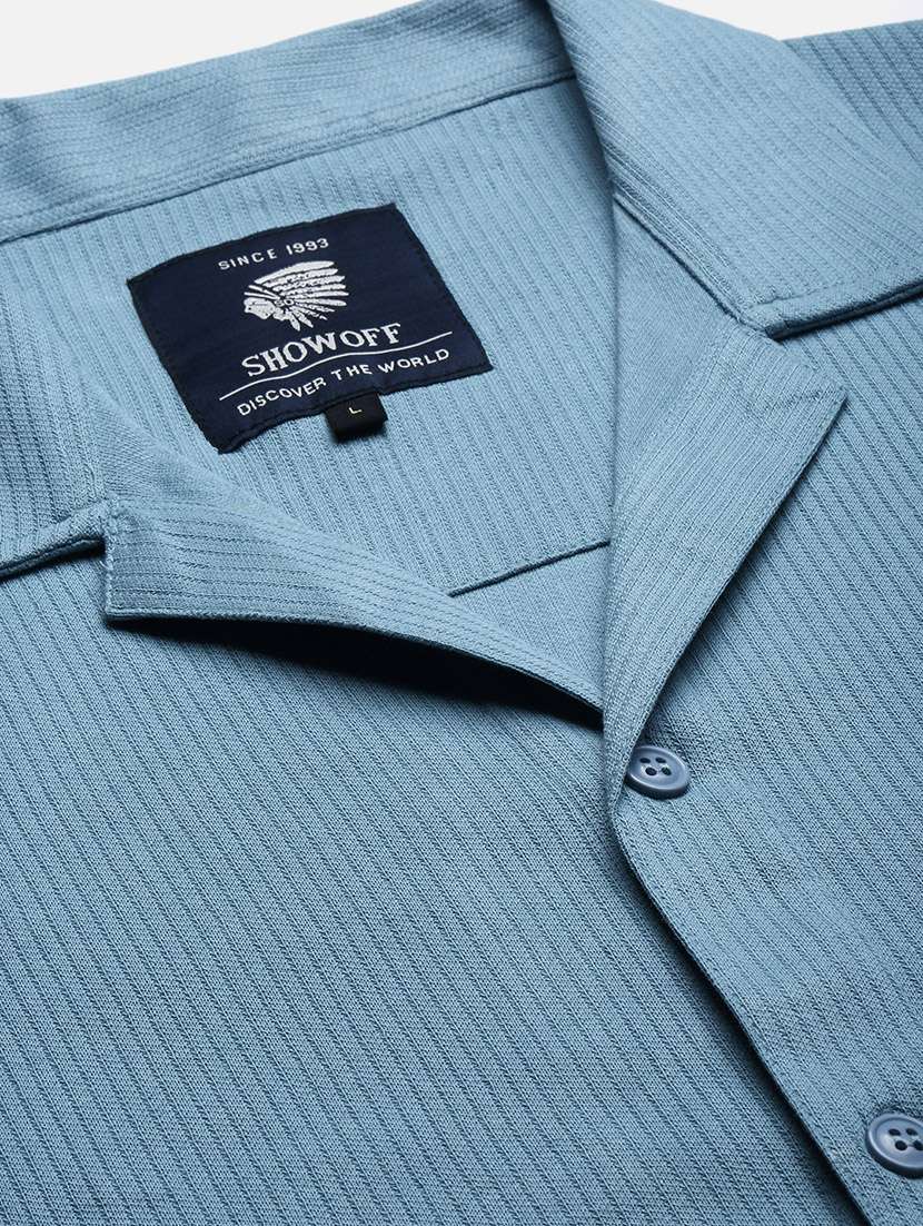 men solid short sleeve casual shirt - 21550053 -  Standard Image - 6