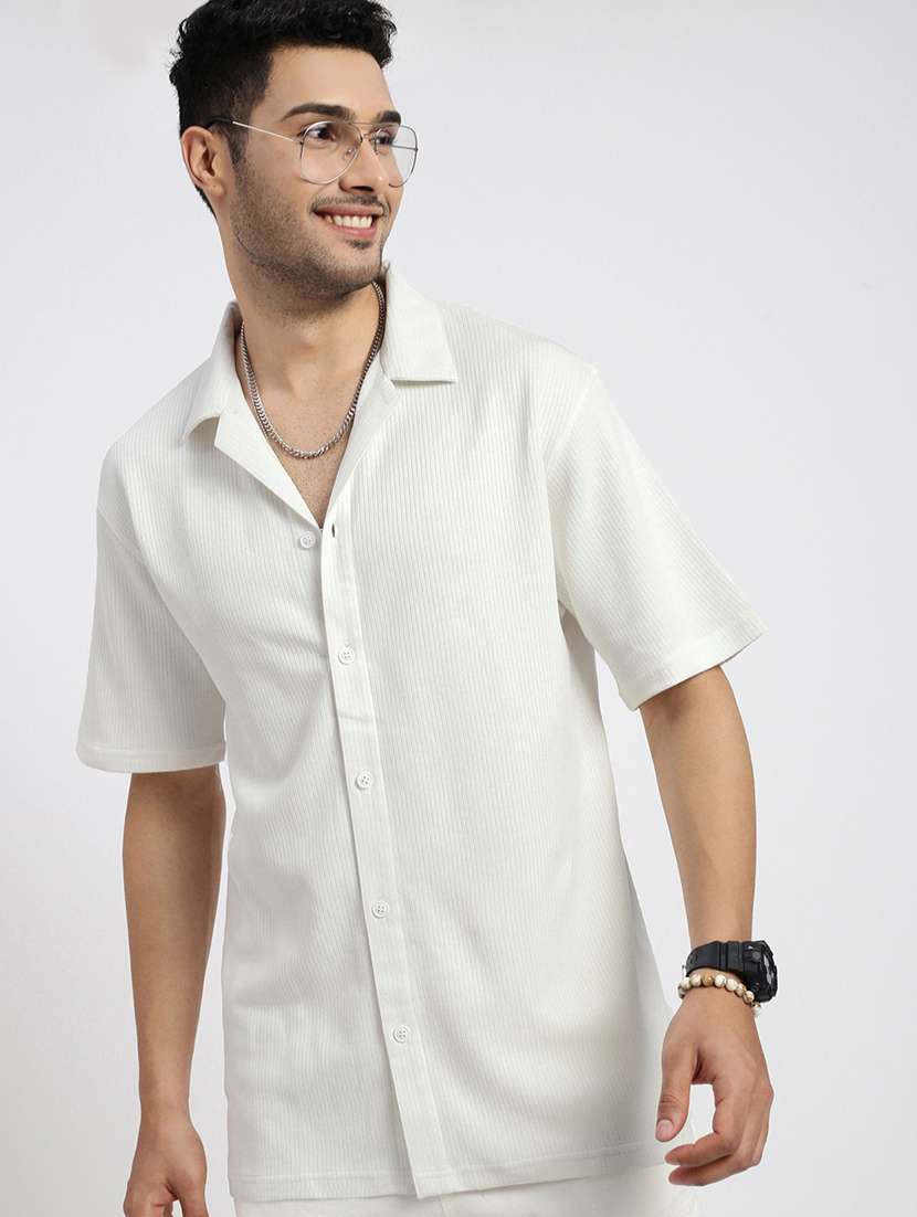 men solid short sleeve casual shirt - 21550054 -  Standard Image - 1