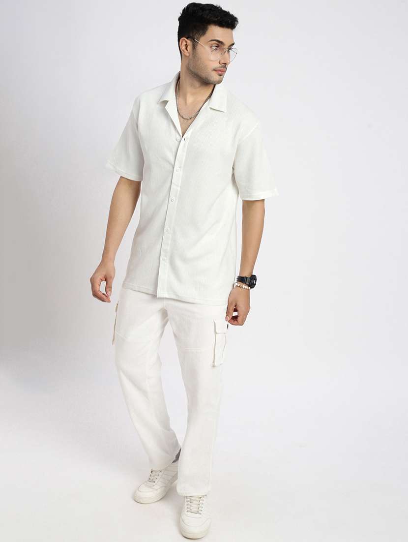 men solid short sleeve casual shirt - 21550054 -  Standard Image - 4