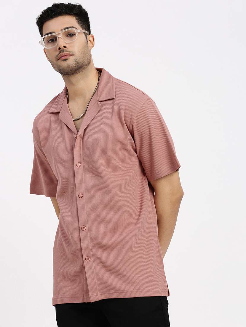 men solid short sleeve casual shirt - 21550055 -  Standard Image - 1