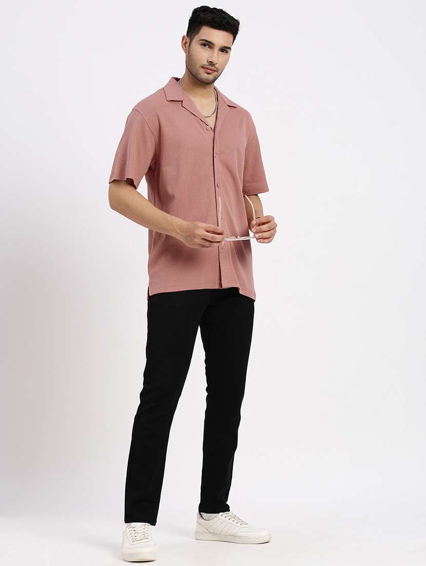 men solid short sleeve casual shirt - 21550055 -  Standard Image - 4