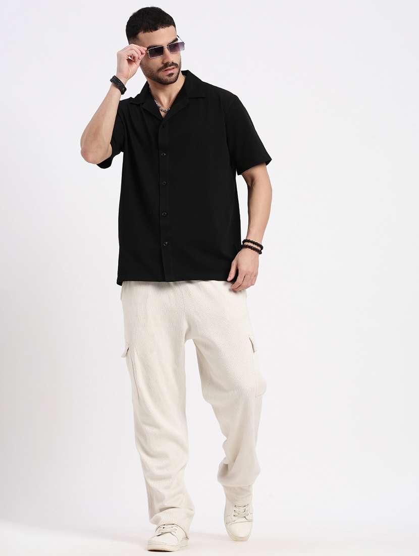 men solid short sleeve casual shirt - 21550071 -  Standard Image - 4