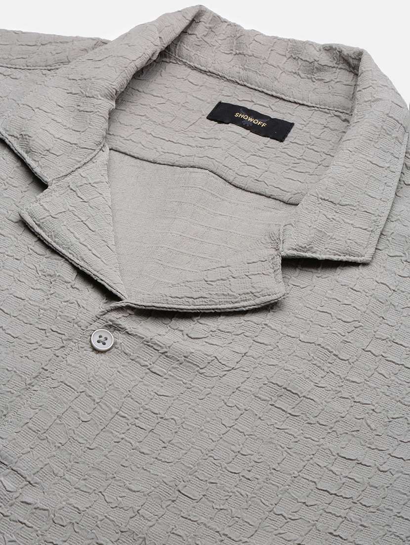 men solid short sleeve casual shirt - 21550081 -  Standard Image - 6