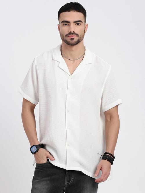 men solid short sleeve casual shirt - 21550083 - Standard Image - 0