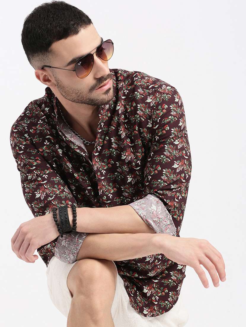 men floral long sleeve casual shirt - 21550097 - Standard Image - 4