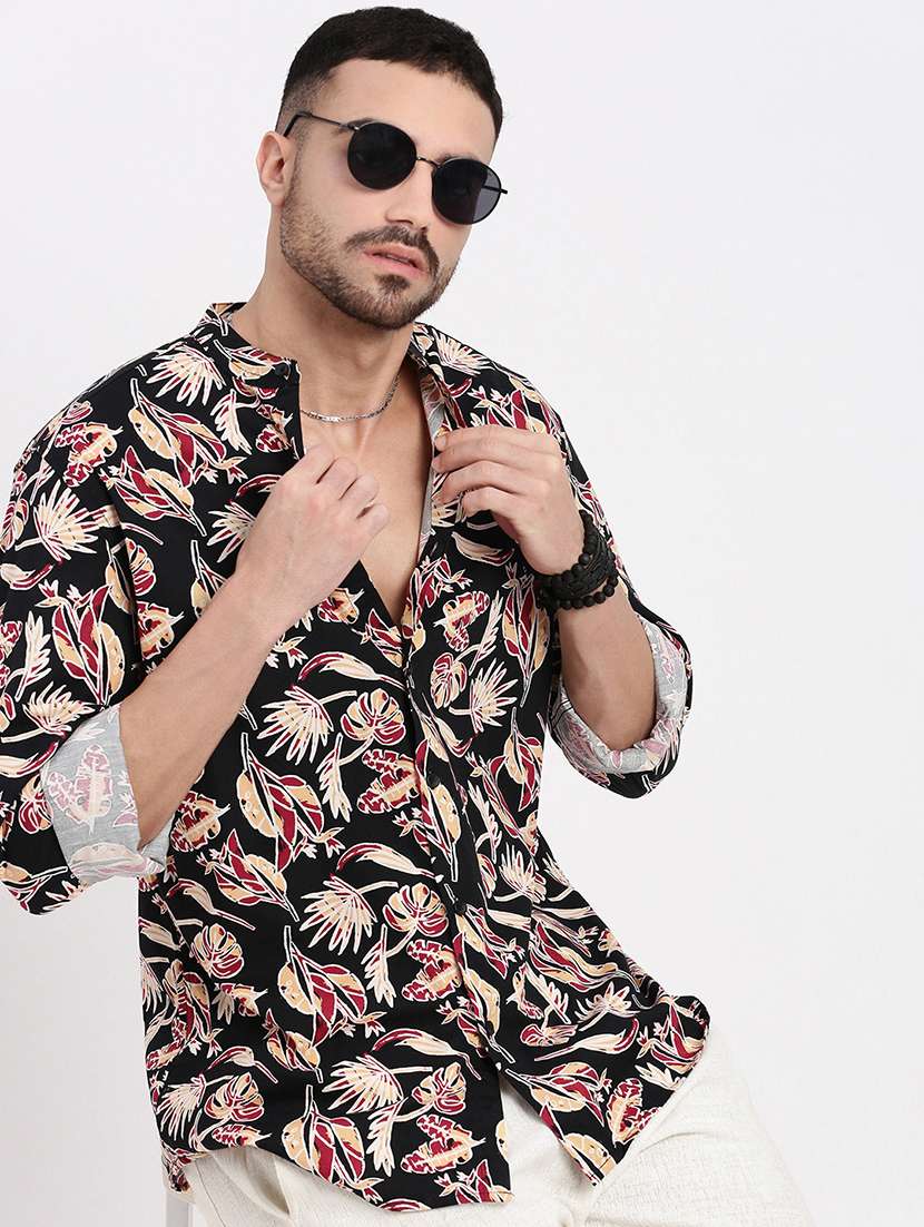 men floral long sleeve casual shirt - 21550100 -  Standard Image - 1