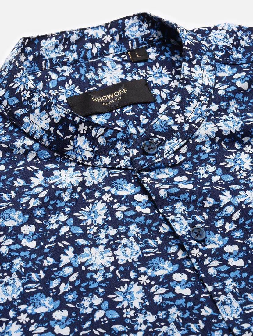 men floarl long sleeve casual shirt - 21550104 -  Standard Image - 6