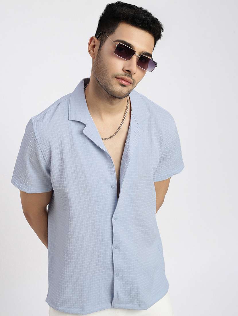 men solid short sleeve casual shirt - 21550106 -  Standard Image - 1