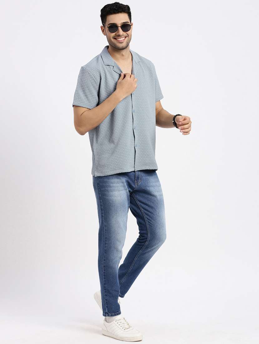 men solid short sleeve casual shirt - 21550107 -  Standard Image - 4